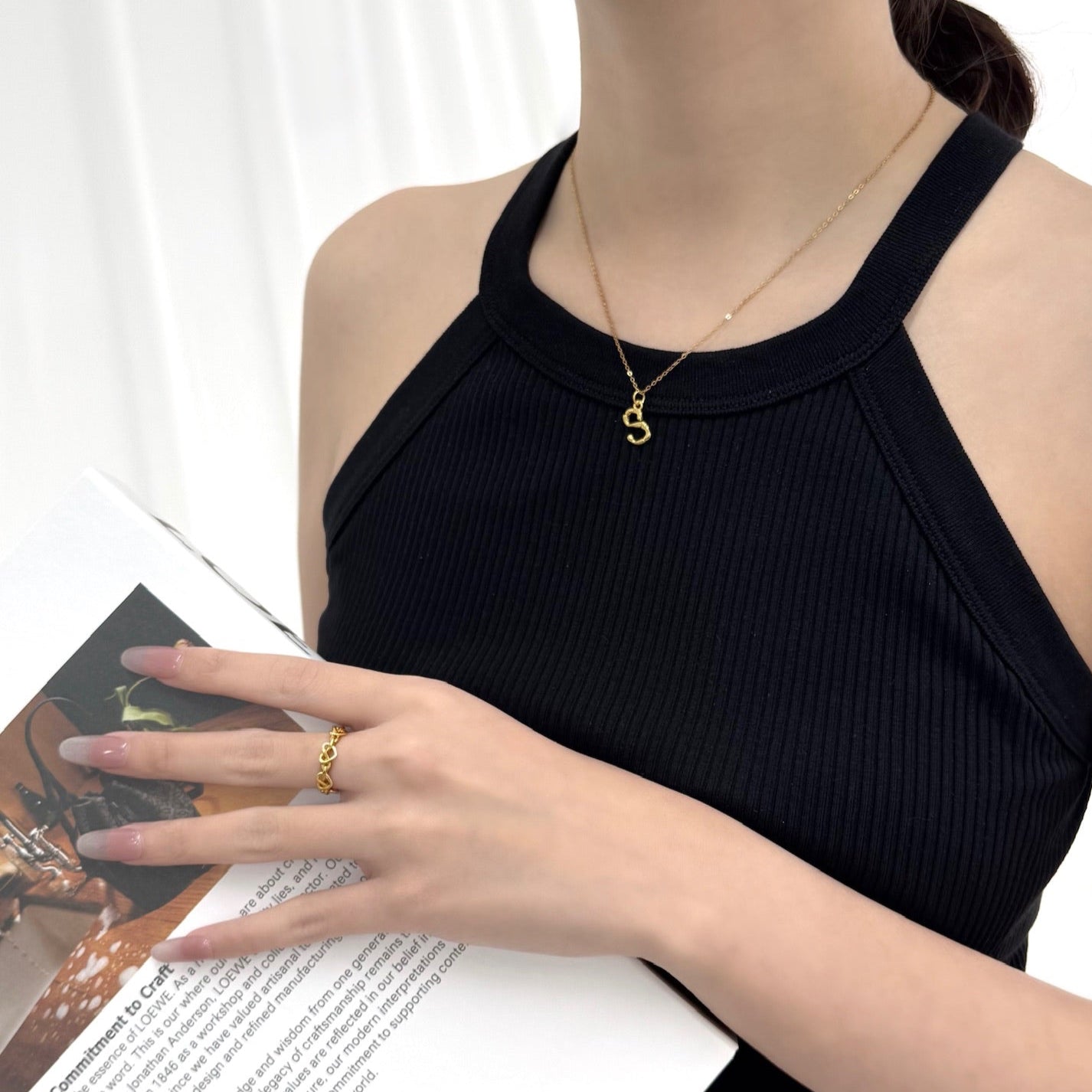 Woody Initial Necklace