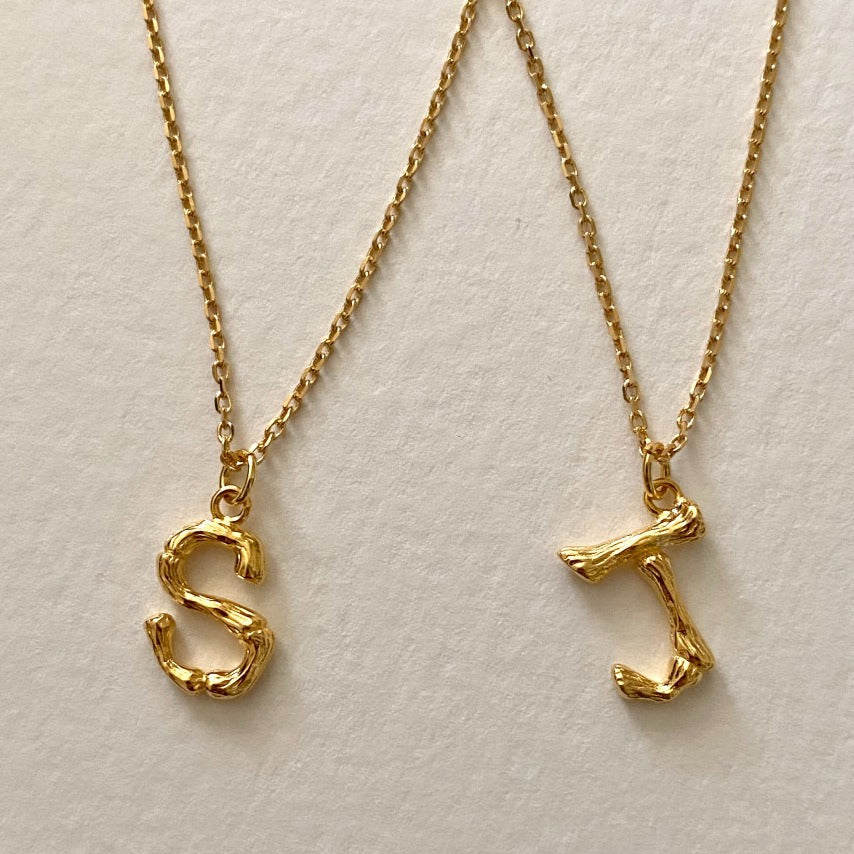 Woody Initial Necklace