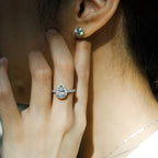 Nova Pear Halo Ring