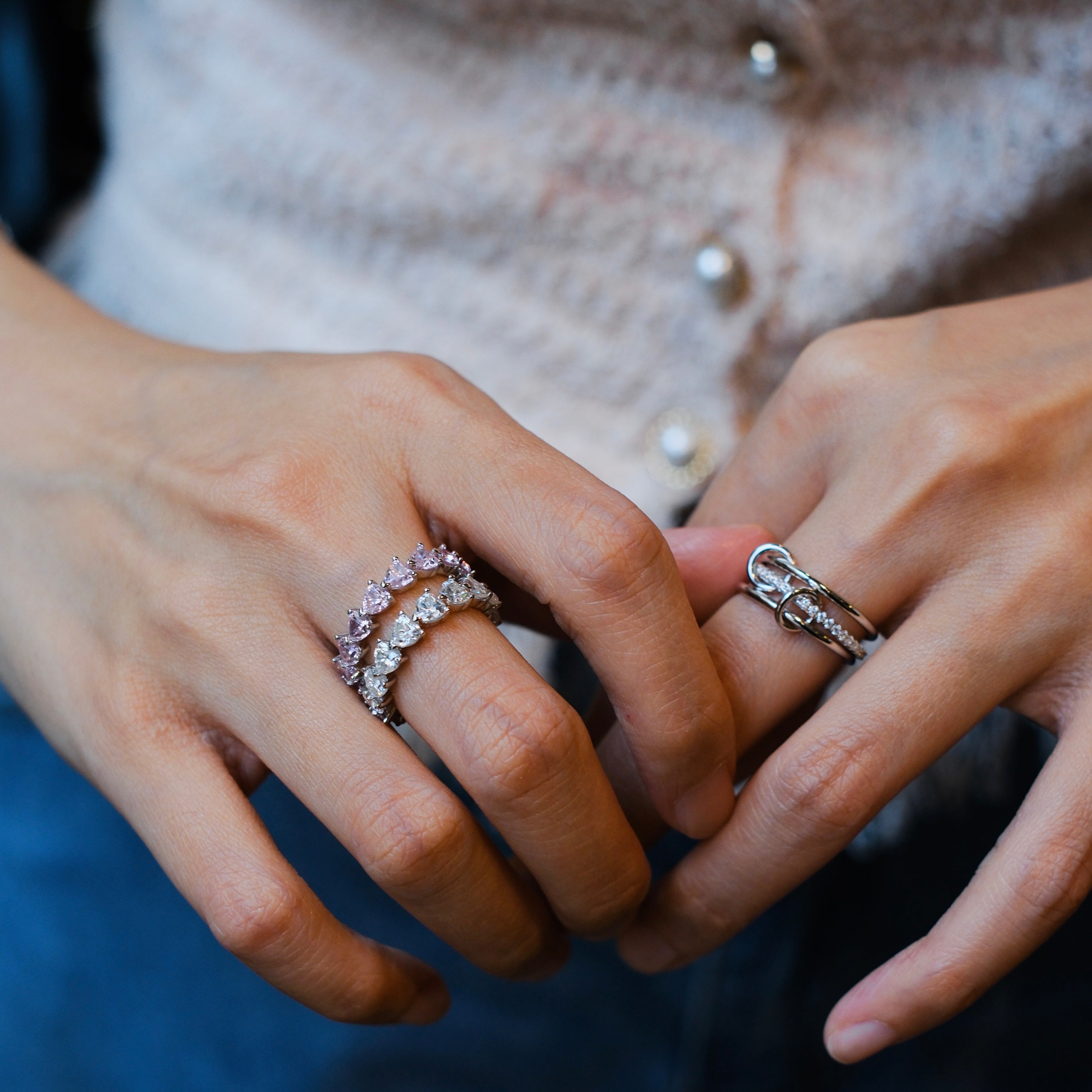 The Trinity Pavé Crossover Ring