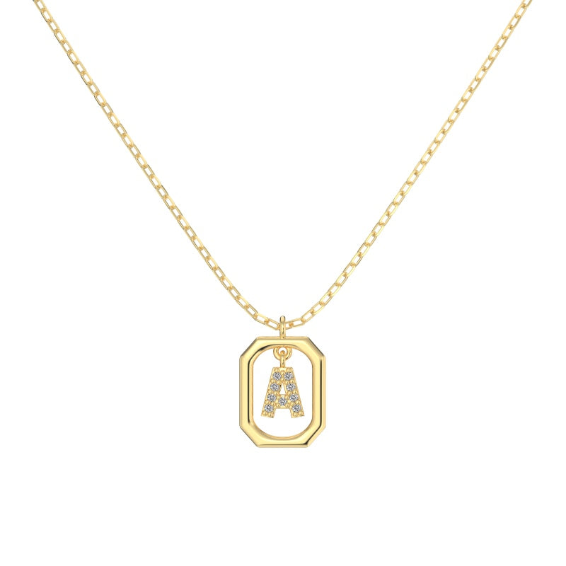 Framed Initial Necklace