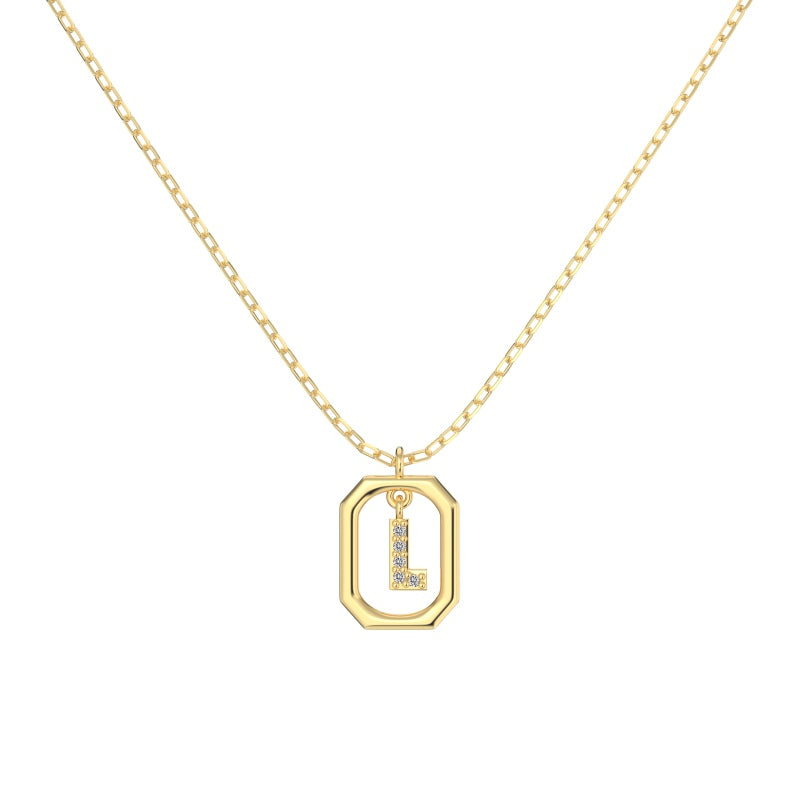 Framed Initial Necklace