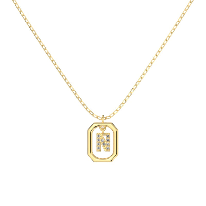 Framed Initial Necklace
