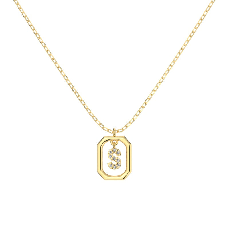 Framed Initial Necklace