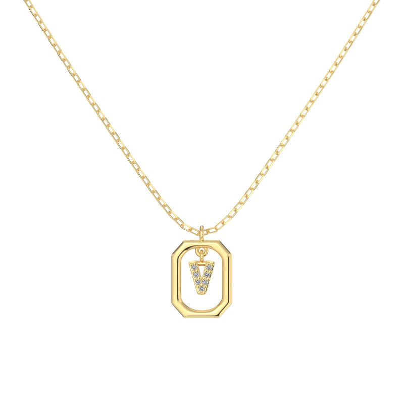 Framed Initial Necklace