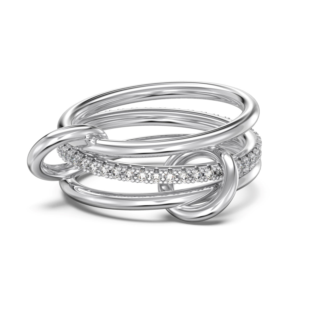 The Trinity Pavé Crossover Ring
