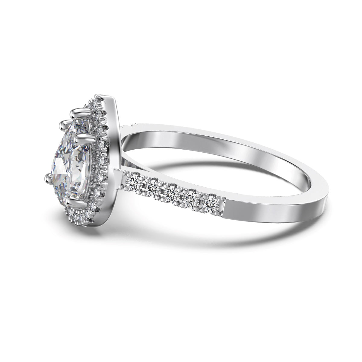 Nova Pear Halo Ring