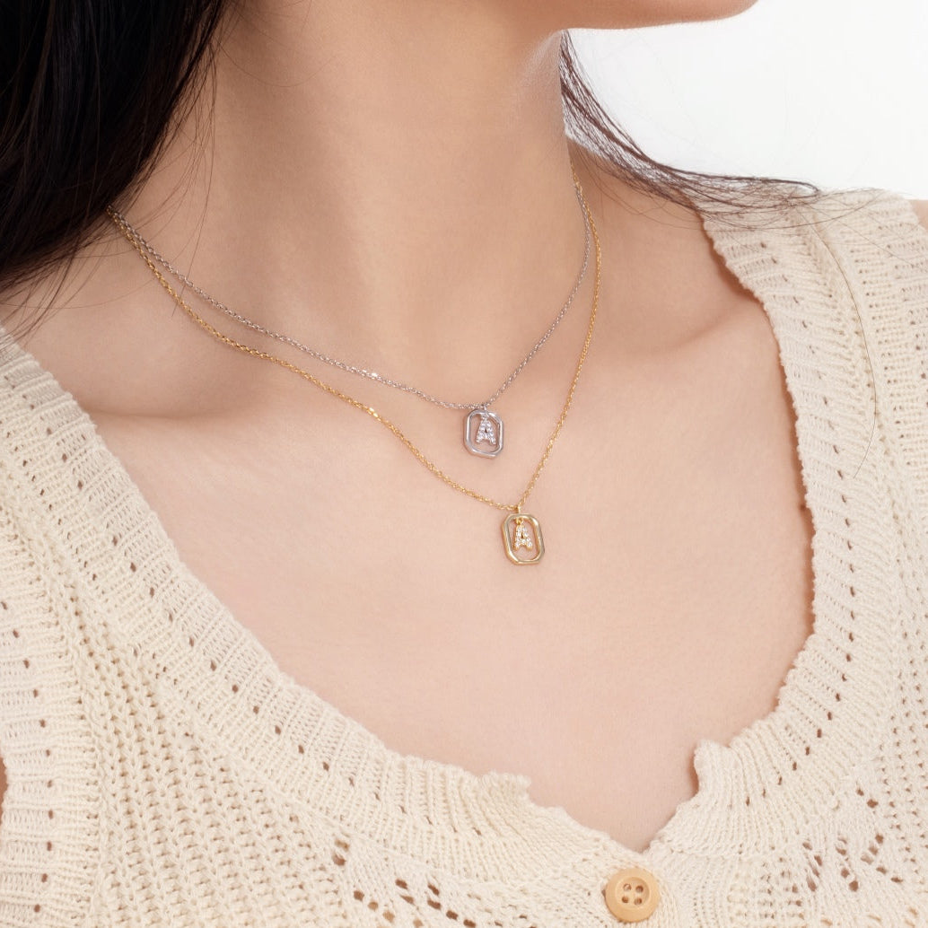 Framed Initial Necklace